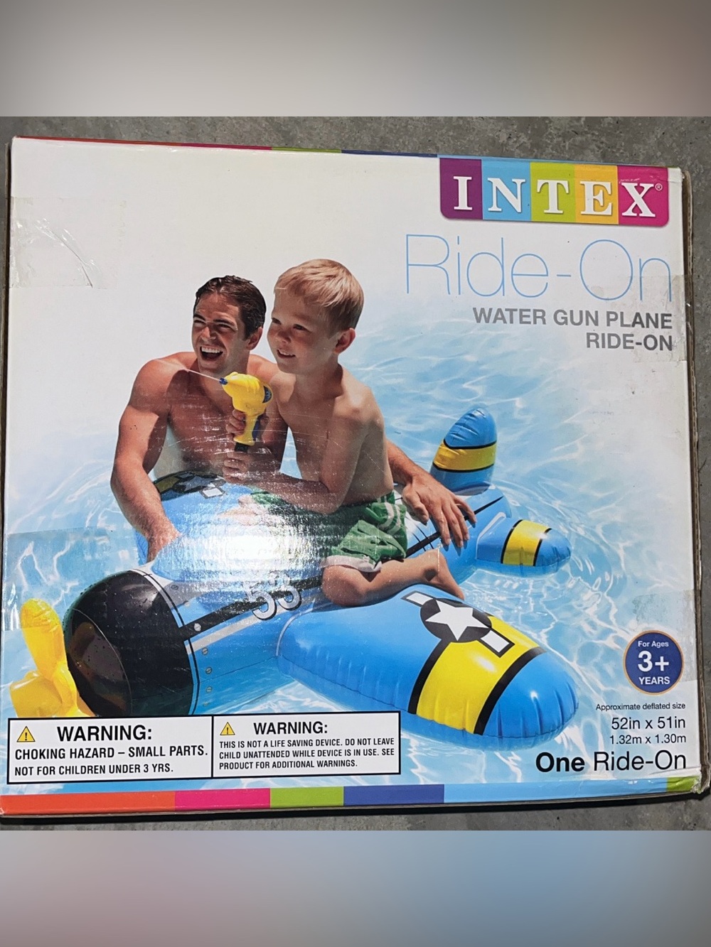 Intex Blue Inflatable Ride-On Plane Water Toy